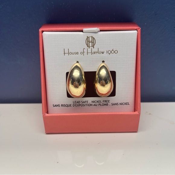 House of Harlow 1960 Gold Teardrop Earrings - Picture 1 of 2